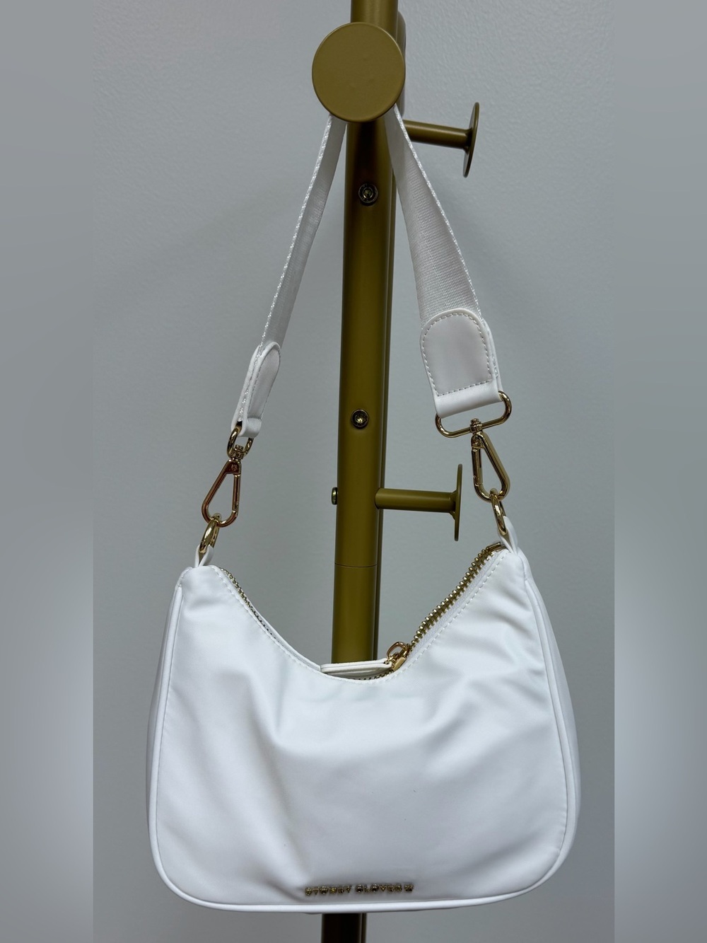 Stoney Clover Lane White Shoulder Bag with Gold Hardware